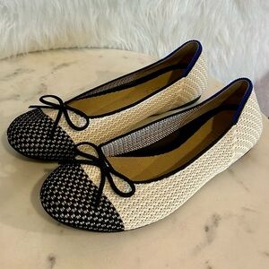 Rothy’s Elegant Black and Cream Women's Ballet Flat